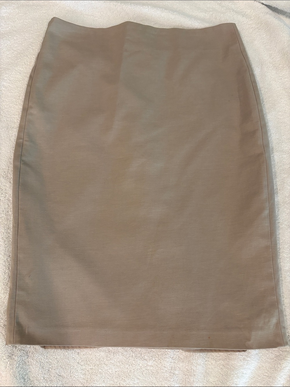 Carmen Marc Valvo Size 8 Taupe Pencil Skirt Stretch Cotton Lined Career